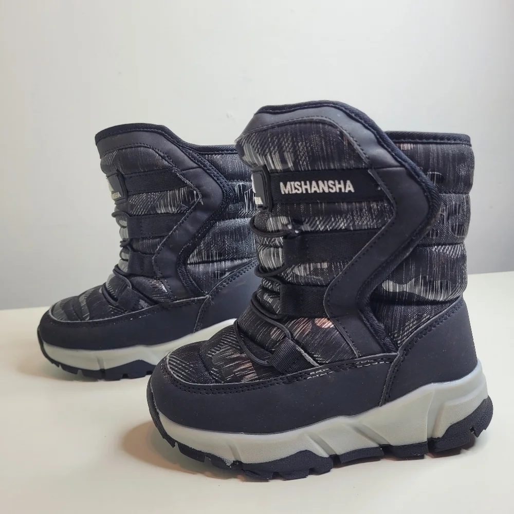 Mishansha Black Waterproof Snowboots Unisex Size 10 Toddlers 27 Euro